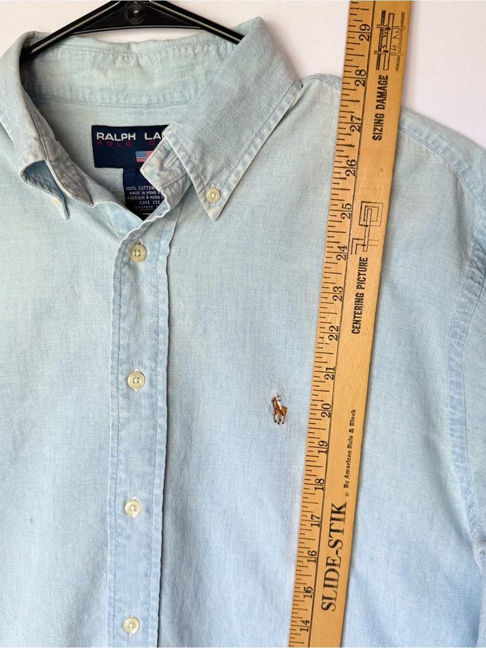 Ralph Lauren Polo Sport Women's 8 Soft Faded Chambray Oxford Shirt Vintage 90s - Picture 4 of 6